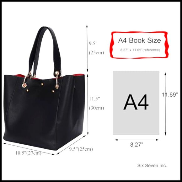 Large Work Tote Bag Waterproof Vegan Leather Crossbody Purse Travel Handbag